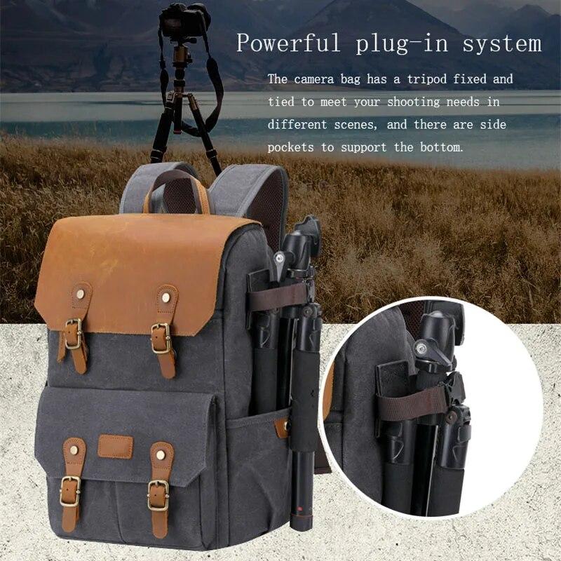 Backpack Camera Bag Waterproof Anti-theft Large Capacity DSLR Photo Bag Batik Canvas Camera Lens Bag for Canon Nikon Sony Drone