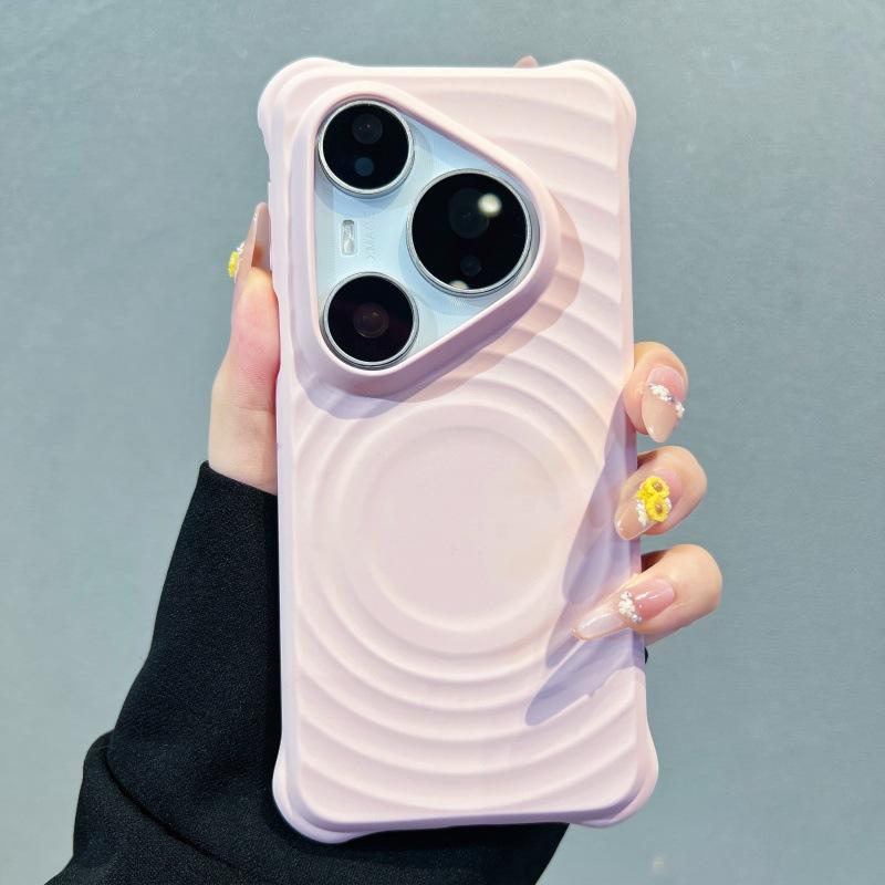 Applicable to Huawei Pura11Pro mobile phone case Mate11 ripple liquid silicone magnetic suction P11 all-inclusive 11 anti-drop cover