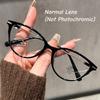Men Women Fashionable Pochromic Reading Glasses Vintage Cat Eye Far Sight Eyewear Color Changing Anti-blue Light Presbyopia