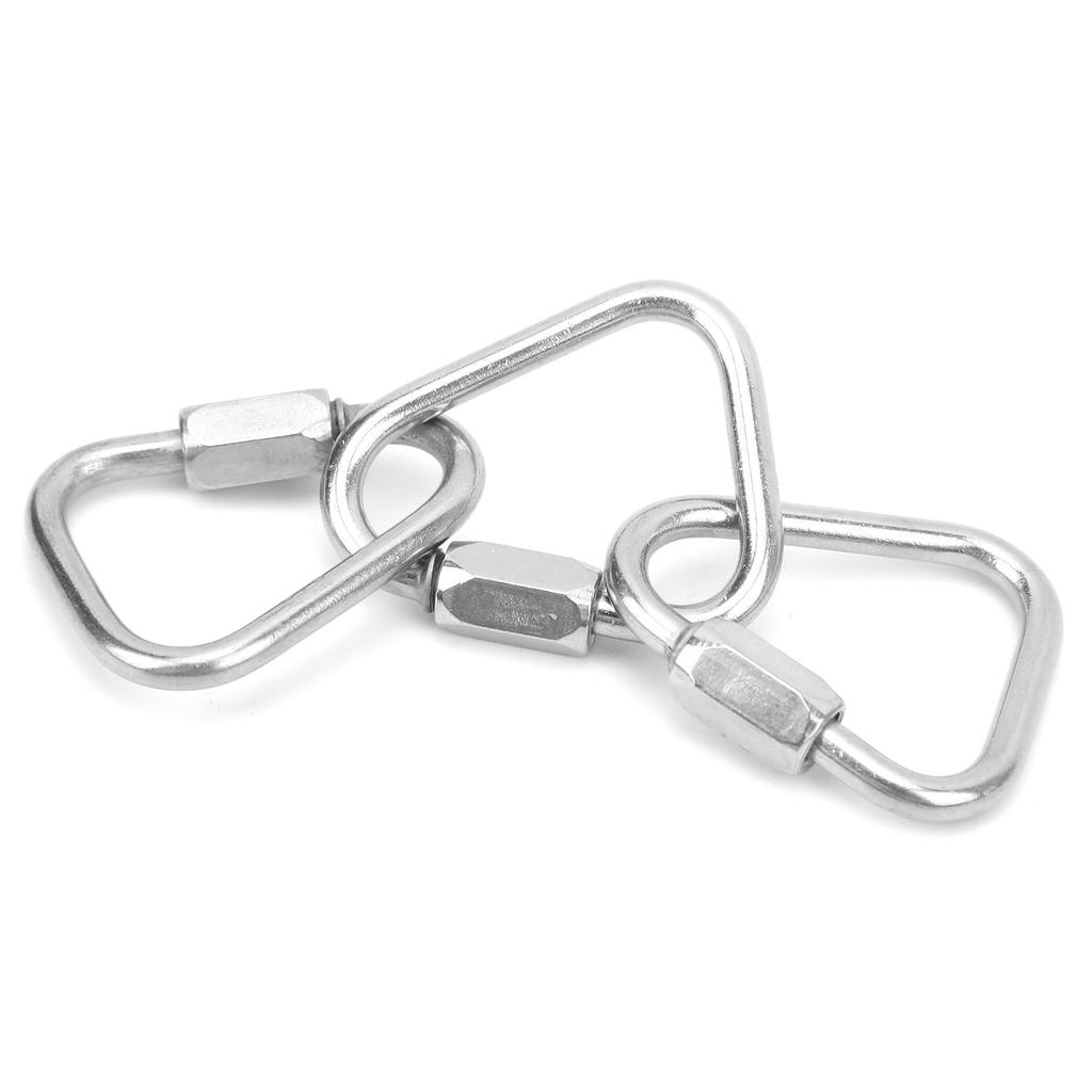 5pcs   Locking Carabiner Stainless Steel Portable Easy to Carry Carabiner for Camping Hiking