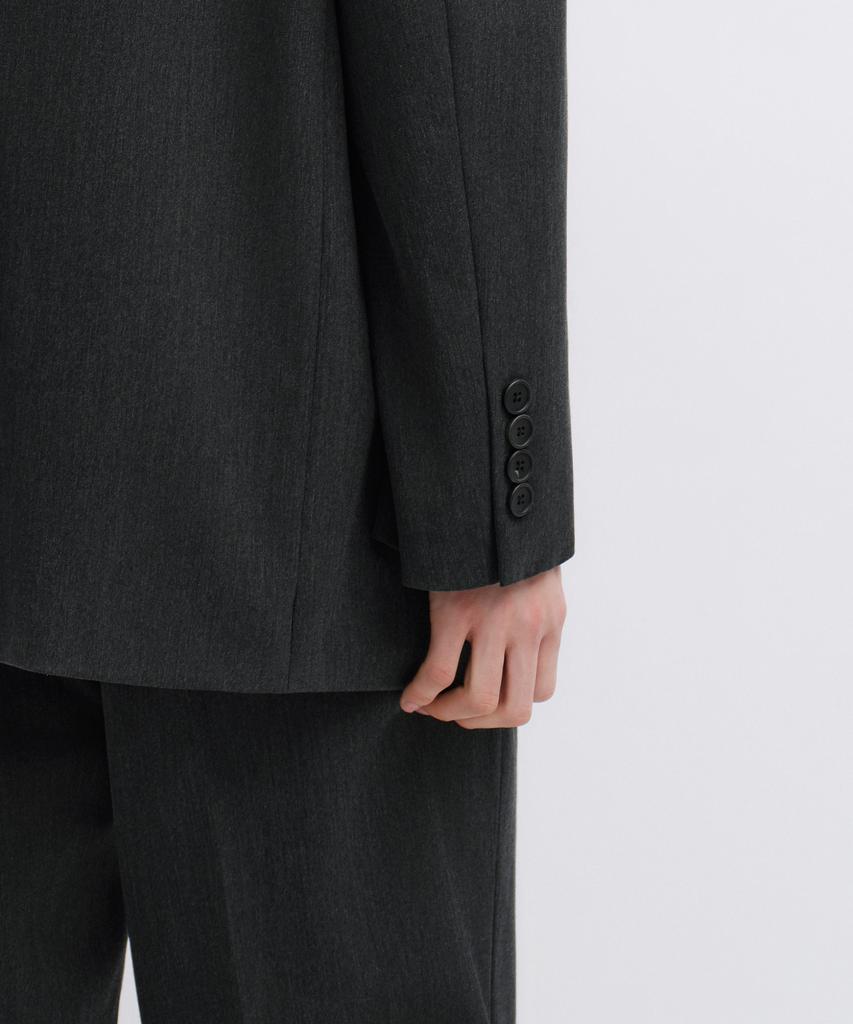 Musinsa Standard Daddy Shoulder Oversized Blazer [Charcoal Gray]