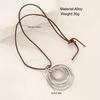 IF ME Ethnic Creative Big Spiral Conch Pendant Necklace Women Goth Adjustable Leather Wax Thread Chain Holiday Y2K Jewelry Accessories