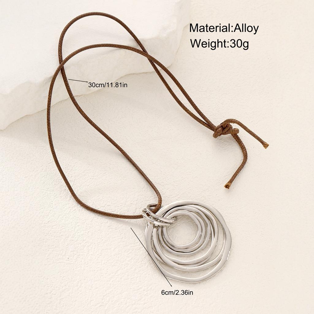 IF ME Ethnic Creative Big Spiral Conch Pendant Necklace Women Goth Adjustable Leather Wax Thread Chain Holiday Y2K Jewelry Accessories