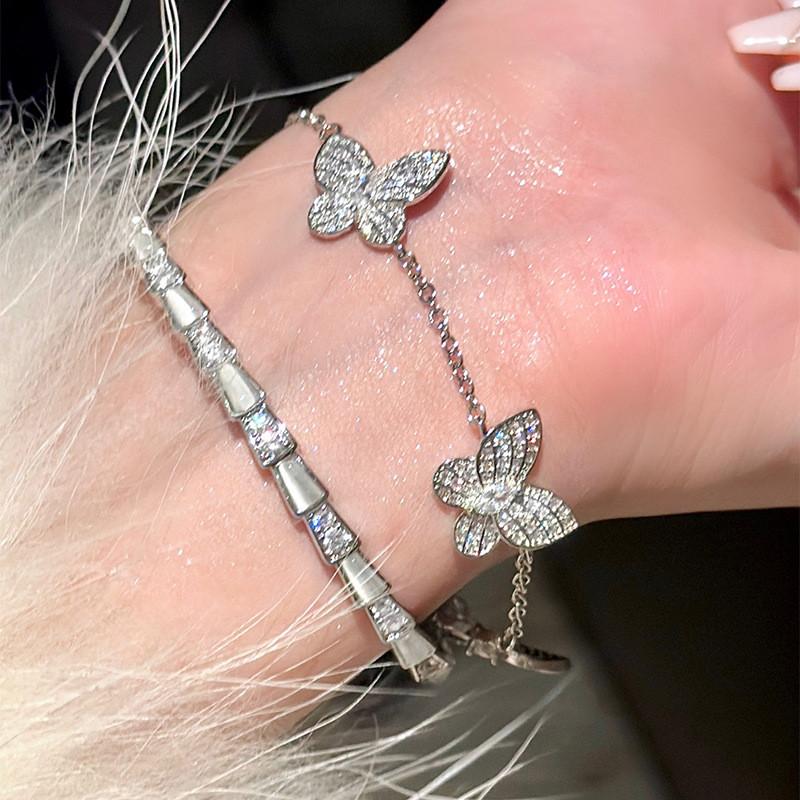 Butterfly Zircon Water Drop Pendant Necklace For Women Fashion Elegant