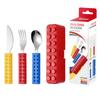 For Home Travel Kitchen Supplies Fun Diy Building Block Cutlery Set Stainless Steel Fork Spoon Portable Tableware