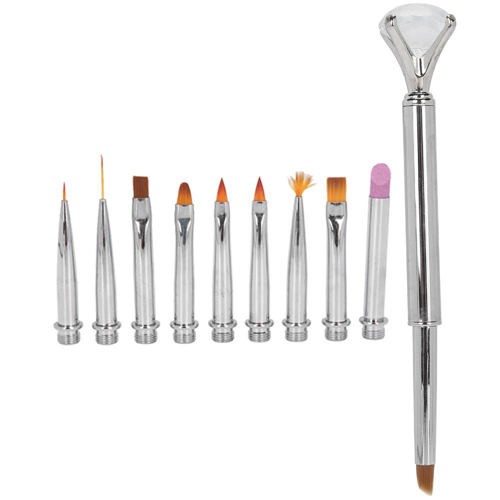 1 x Pen 10 x Pen Head Detachable Gel Pen Detachable Nail Art Brush Home And Salon Manicure