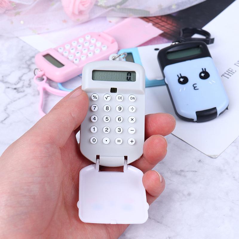 Cartoon Animal Flip-Top Mini Calculator Pendant for Kids