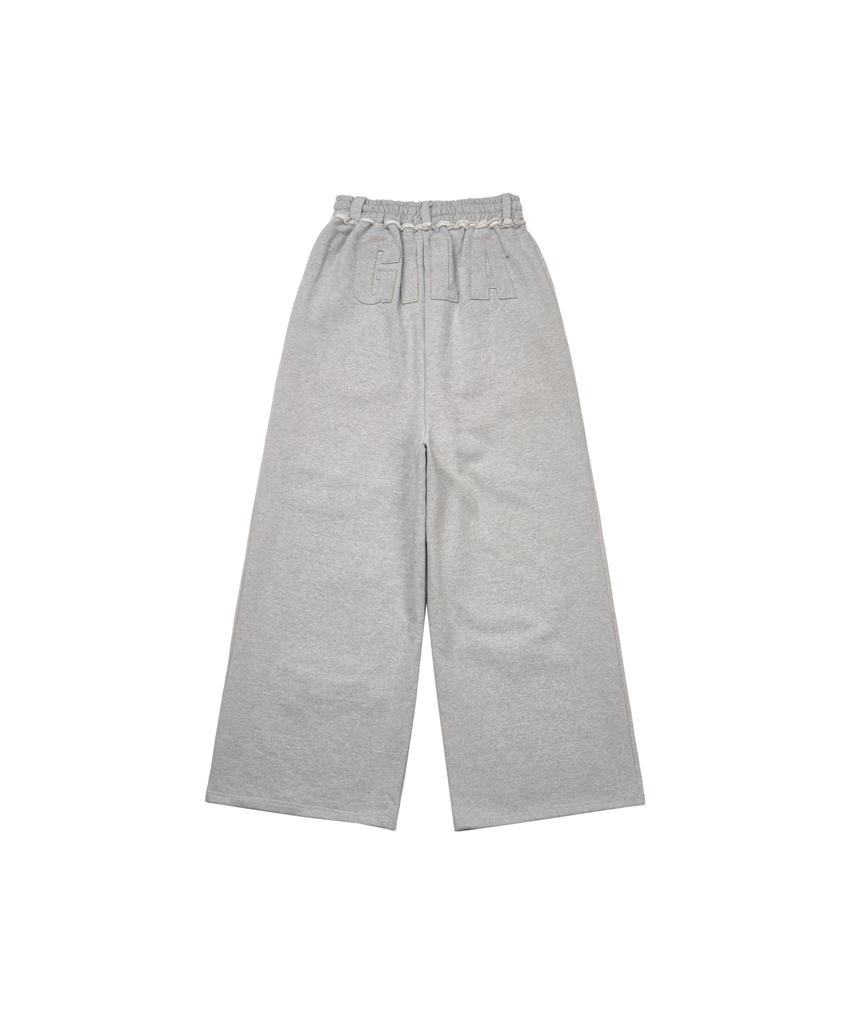 Gillaakaibeu Stitched Bold Logo Sweat Pants_Grey