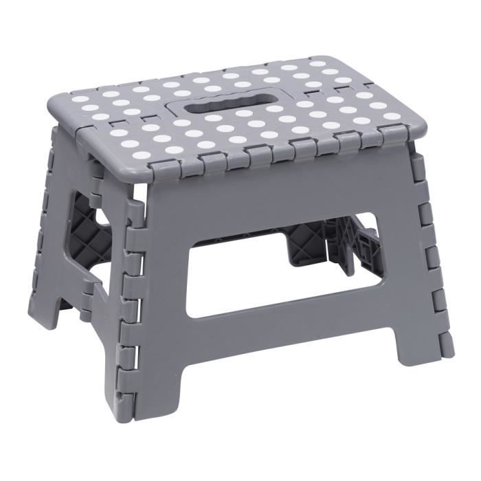 Arregui TB-022-G Tabouret Pliant Multiusage, Marchepied, 22 cm de hauteur, gris