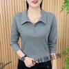 Women S Long Sleeve Polo Shirt Casual Slim Fit Solid Color Top