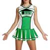 Women's Cheerleader Uniform Set with Pompoms and Socks