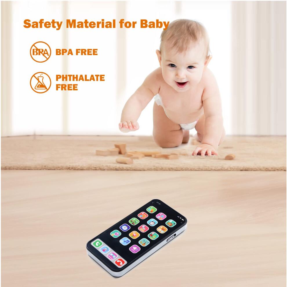 Baby Phone Toy for 1 Year Old Toddlers  Musical Cell Phone Toy with Light and Sound  Pretend Play Toy for Boys and Girls  Gifts for Birthday  Holiday