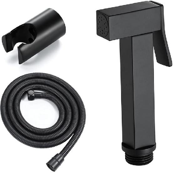 Ручной распылитель для биде для унитаза, латунь с регулятором давления воды, набор, матовый черный матовый черный