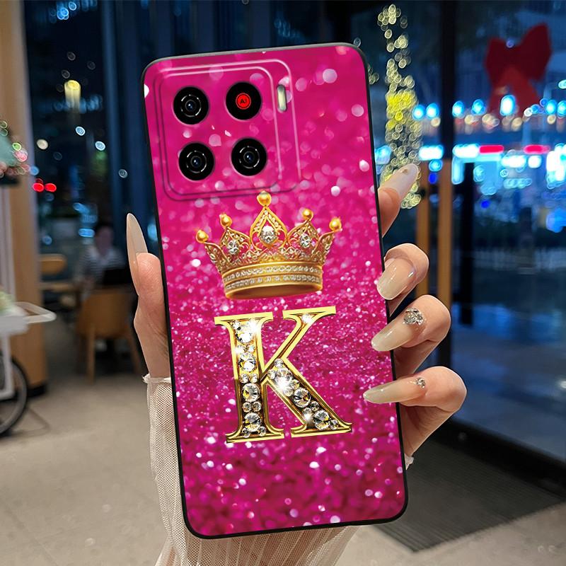 

Для ZTE Blade A56 (Z2473)/Nubia A56 Розкішний Чохол-Книжка З Літерою Для ZTE Blade A56 Pro М який Силіконовий Чорний Чохол Ударостійкий Корпус ZTE Blade A56 Pro