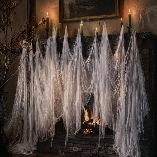 Halloween Gaze Dekorationen Gruselige Deko, Blutiges Gruseliges Hängendes Tuch, Spukige Nachtclub Bar Horror Kulissen Vorhang Netz für Geisterhaus Party