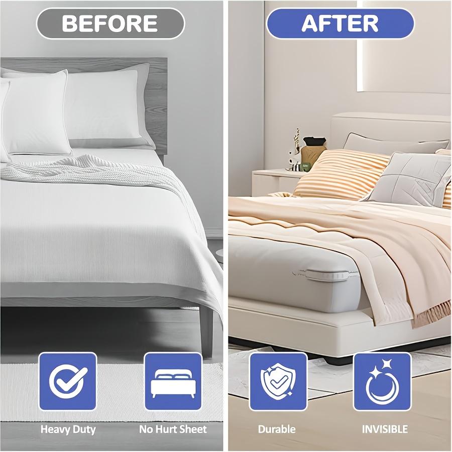 4 Heavy Duty Sheet Holders Non-slip Mattress Straps for All Sheet Sizes.Easy Install Keep Sheets Fixed. Great for Modern Bedding