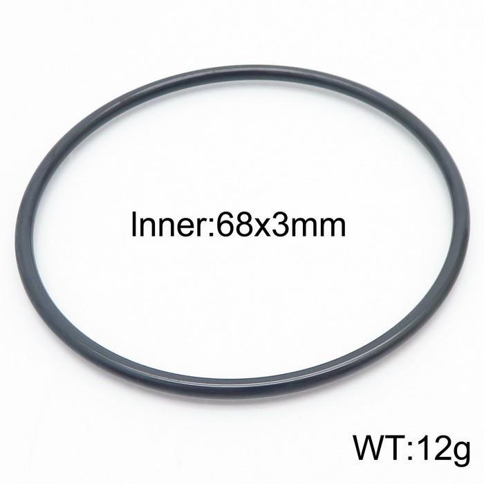 18K Gold-Plated Titanium Steel Stacking Ring and 3mm Round Bangle Bracelet Set for Women