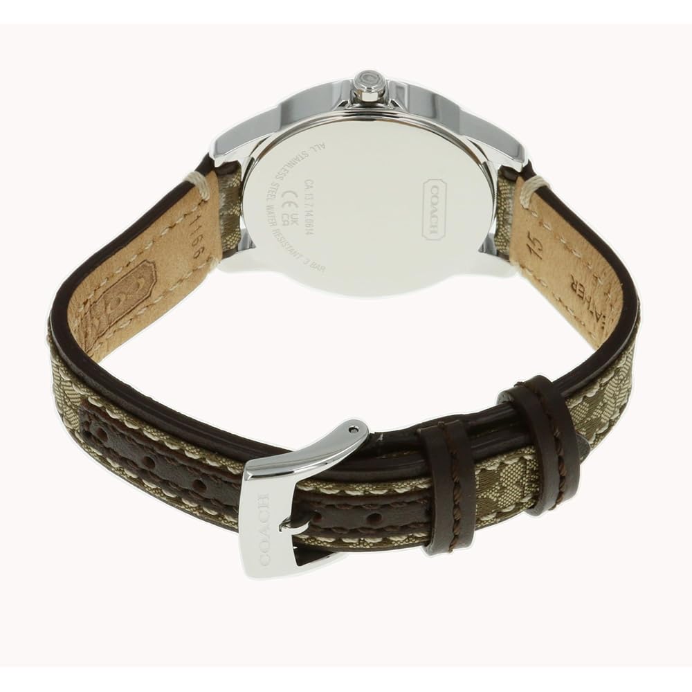 Coach Classic Signature Women's Watch White Dial Brown Leather Strap 14501525
