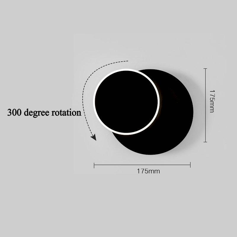 7W LED Indoor Wall Lamp Aluminum Acrylic Wall Light Bedroom Lamps Living Room Aisle Corridor Lighting Rotating Wall Sconce