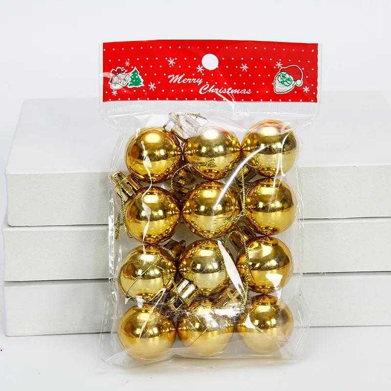 12pcs 3cm Christmas Ball Christmas Tree Ornament Hanging Pendant Glitter Baubles Balls Home Christmas Decoration New Year Gift