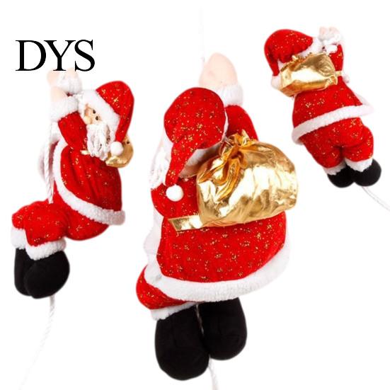 Fabric Santa Claus Decorations Climbing Decoration, Christmas Tree Hanging Ornament Gift for Kids Adults with Rope Holiday Party, Indoor Home