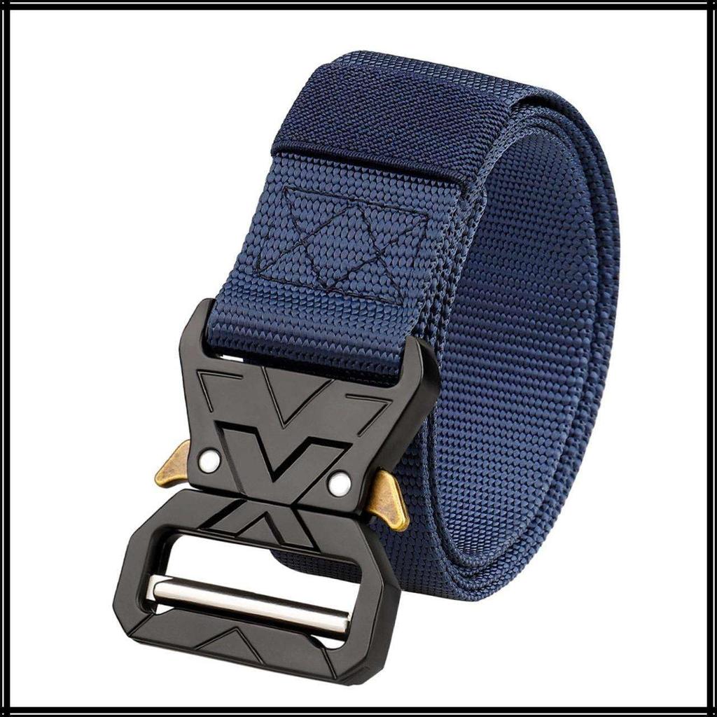 [White Fang] Canvas Nylon Belt, High Durability, Quick-Release Buckle, Tactical, Men's BT993 (Black)