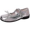 Retro Silver Mary Jane Shoes Women's Summer New Niche Bow Ballet Shoes Women's Single Shoes