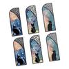 6Pcs Cat Bookmarks Durable Waterproof PET Bright Colors Light Slim Black Cat Book Marks for Office