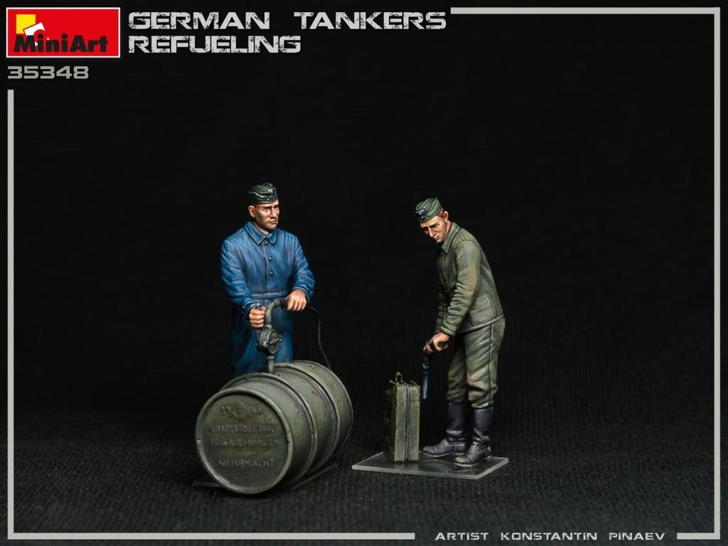 Miniart Scale German Refueling Tank of Includes 2 Drums and 4 Oil Plastic Model Kit MA35348 1/35 (Set 2, Cans)