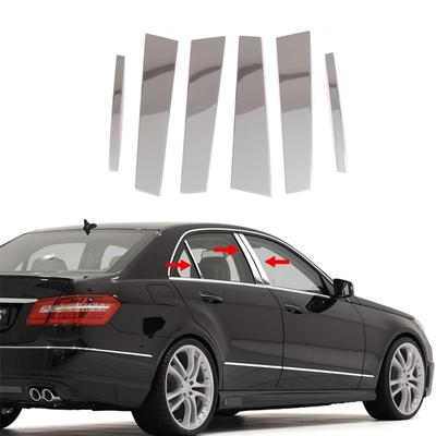 6Pcs Car Door Trim Pillar Posts Cover Kits Stickers for Mercedes-Benz E-Class W212 4-door Sedan Saloon 2010-2016