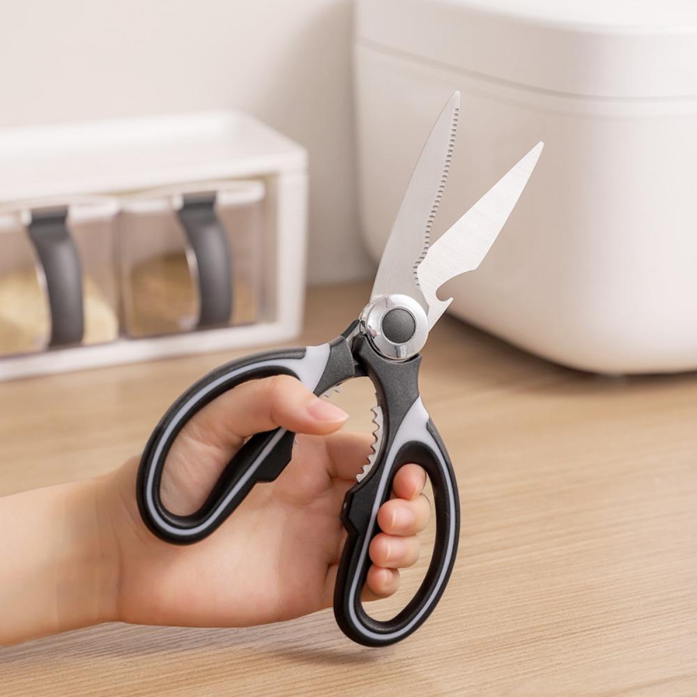 Multifunctional Powerful Kitchen Shears Chicken Bone Scissors Food Clip Walnut Household Scissors Multifunctional Stainless Steel Scissors