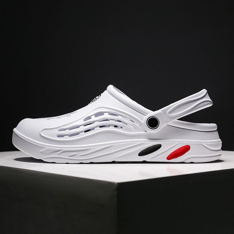 Plus Size Men's Beach Sandals: Casual Summer Slip-On Shoes with Large Ventilation Holes (Sizes 48-49).