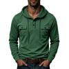 Men's Long Sleeve Hoodie with Multiple Pockets and Hood for Outdoor Activities