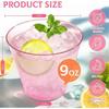 50 Pack Plastic Cups 9 Oz Pink Clear Plastic Cups for Cocktail Fancy Disposable Cup for Party Stemless Wine Glasses for Wedding Thanksgiving Christmas