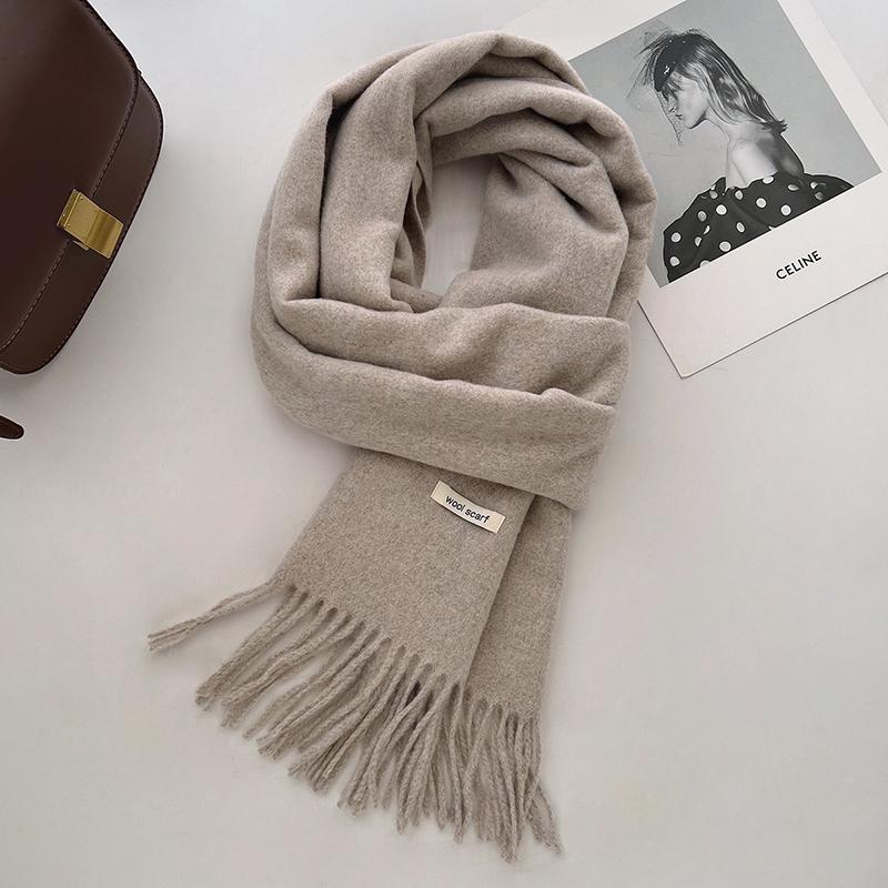 Winter Narrow Scarf 19 Color 8% Wool Scarf Hot Selling Solid Color Scarf Men's and Women's Universal Warm and Cold Proof Scarf
