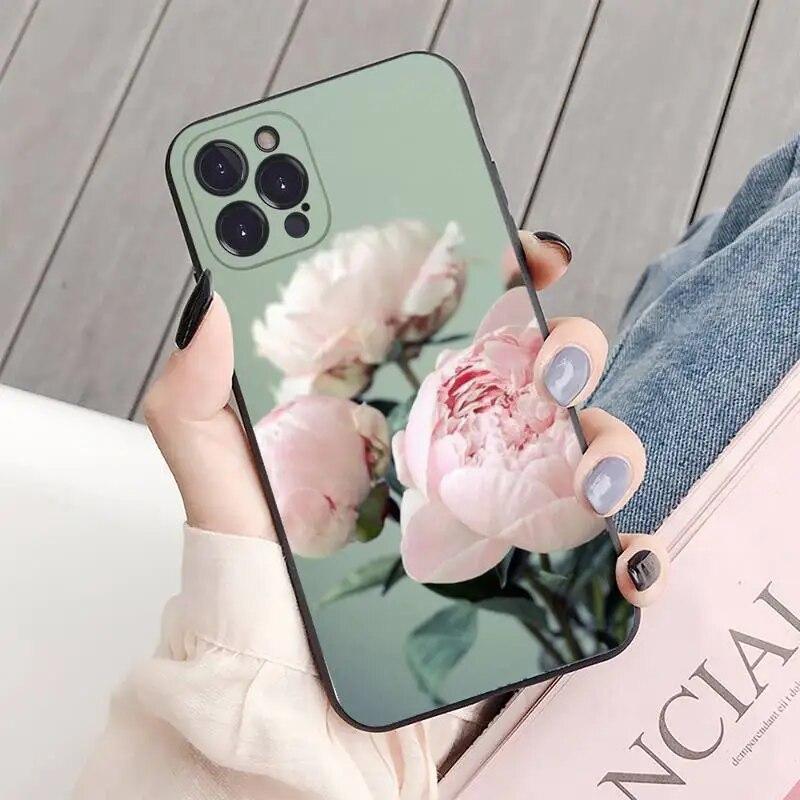 Bujori Floare Frumoasă Husă de Telefon Capac Coque Pentru Iphone Xiaomi Mi Samsung Galaxy Redmi Note A S 11 12 13 14 15 22 23 24 5G Pro Plus Max Fe Ultra