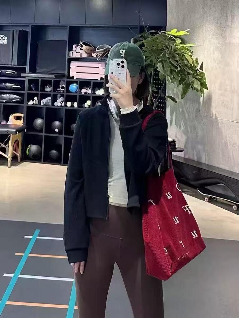 Alo Yoga Damen Frühling/Herbst Locker geschnittener Kapuzenpullover mit Reißverschluss und Stehkragen für Laufen & Fitness