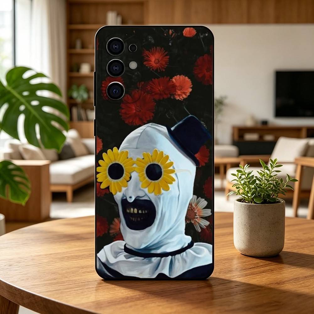 Art the C-Clown horror T-Terrifer Phone Case For Samsung S25,S24,S21,S22,S23,S30,Ultra,S20,Plus,Fe,Soft Silicone Black Cover