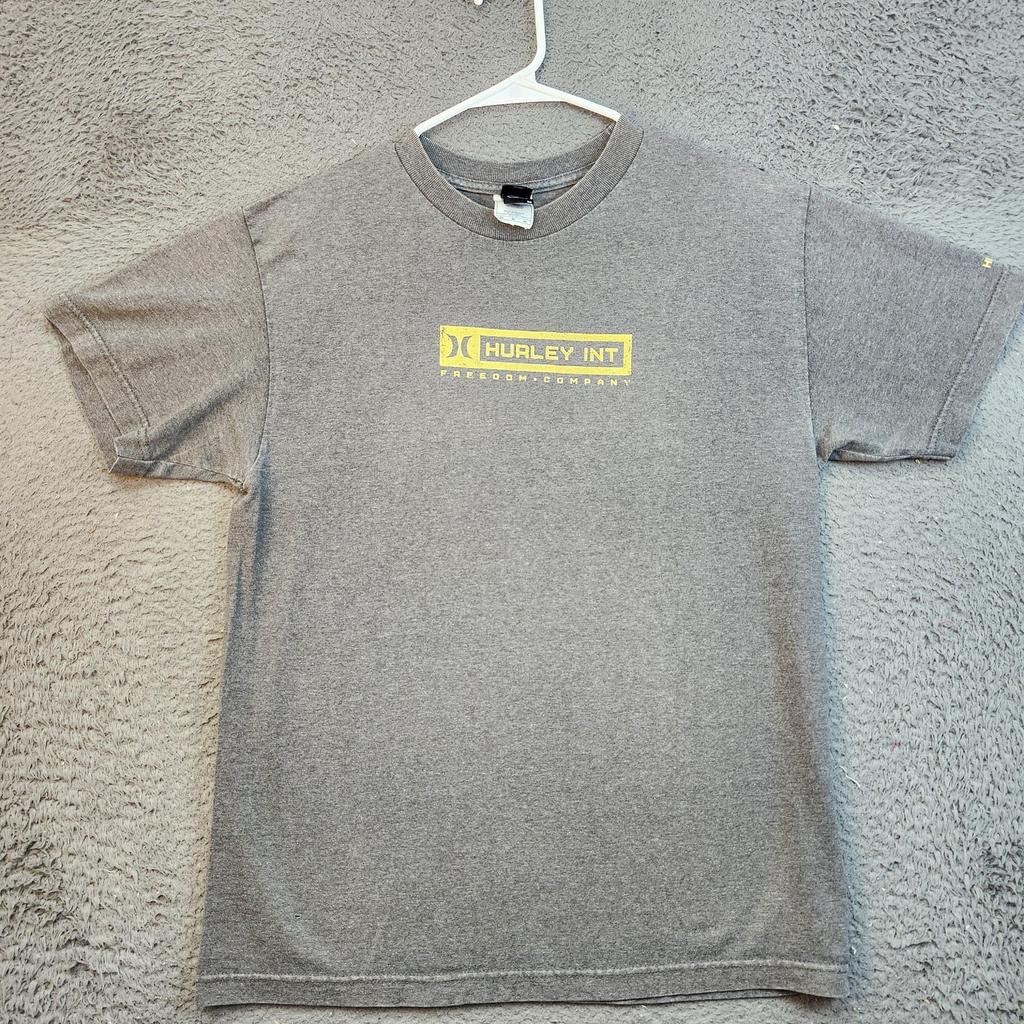 Hurley Shirt Mens Medium Heather Gray Hurley INT Freedom Company Graphic Tee Unisex T-Shirt