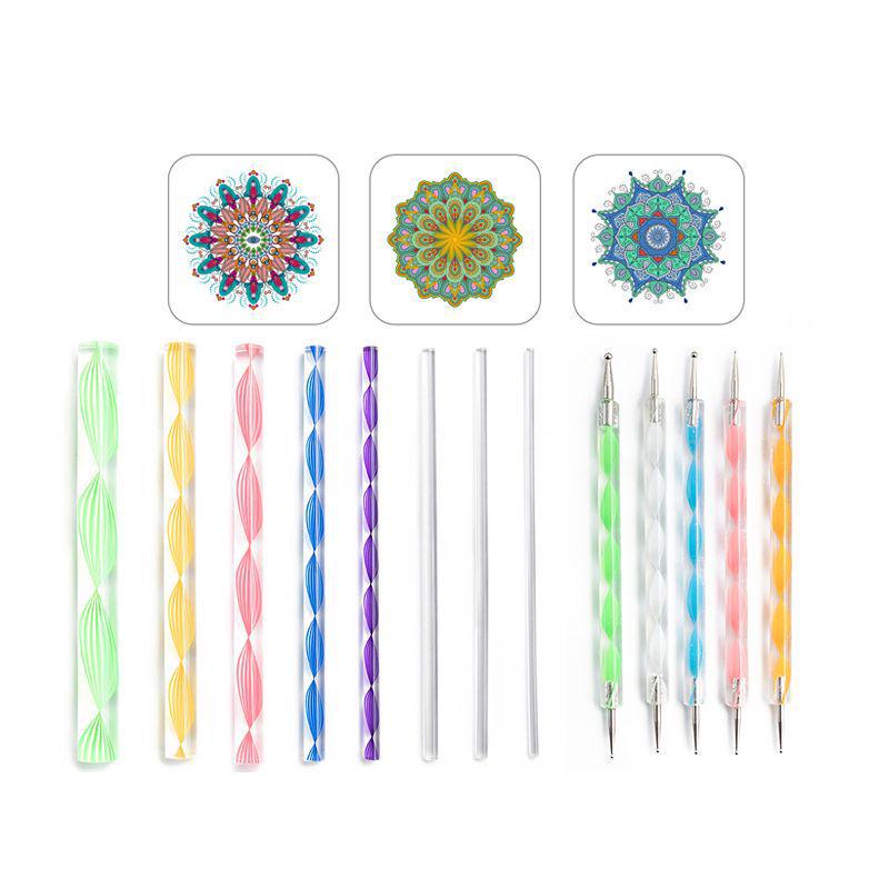 16-teiliges grenzüberschreitendes Mandala Punktier- & Malwerkzeug-Set