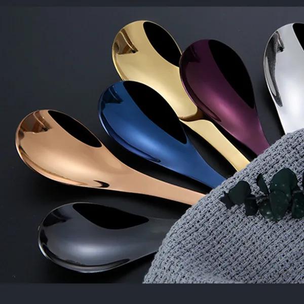 Large Stainless Steel Spoon Children's Meal Tableware Food Deepening and Thickening Polishing Process