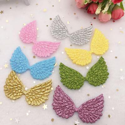 16 adet 42mm * 70mm Glitter Madeni Pul Büyük Melek Kanatları Aplikler Yamalar Düğün DIY Zanaat Malzemeleri
