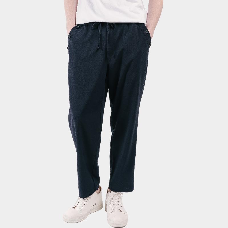 CUSTOMUS 3-Button Point Straight Fit Men'S Elastic Waist Slacks Cxs25Mwpt424 Nav