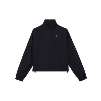 Lockere einfarbige Stehkragen Langarmjacke Damenjacke Schwarz FB5016-010