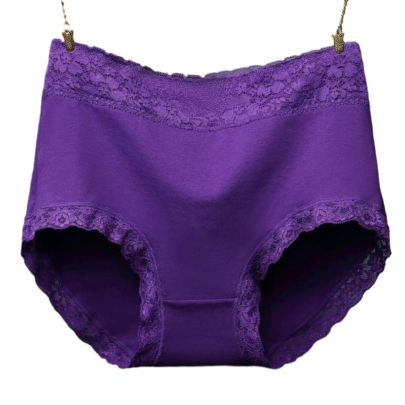 

Женские однотонные кружевные трусики из хлопка с высокой талией, сексуальные, с утягивающим эффектом для живота и подъемом бедер, удобные брифы M