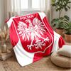 Poland Football Printed Flannel Blanket Skin Friendly Warm Decorative Throw for Indoor Couch Bed Daily Use