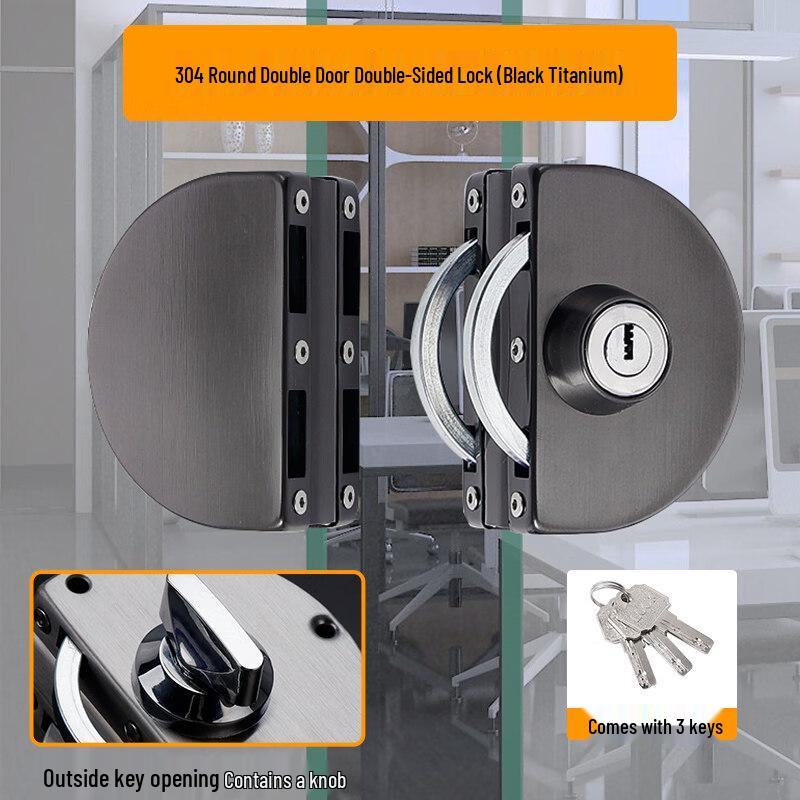 

Jundingying 801 Black Titanium Glass Door Lock