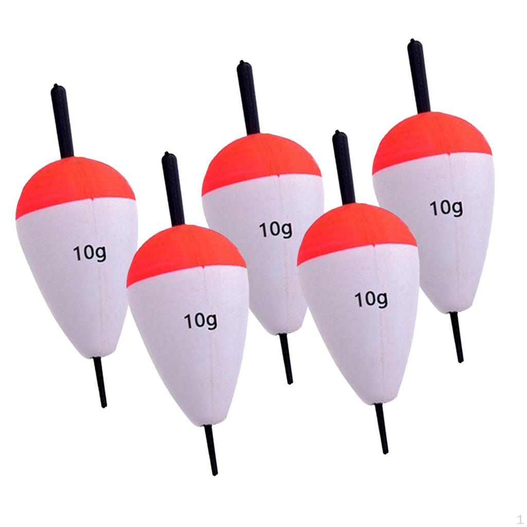 5 Brightly Colored Oval Shaped EVA Foam Fishing Buoys, High Buoyancy for Trout, Catfish, Bass And