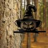 Halloween Kürbis Gartenstecker Metall Jack-O-Lantern Stecker mit Hexenhüten Outdoor Halloween Kürbis Hofschilder Halloween Gartenskulptur Ornament