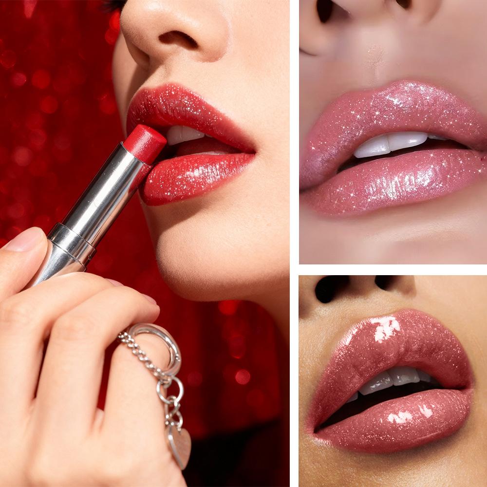 Love Chain Feuchtigkeitsspendender Perlglanz-Lippenstift, Feiner Schimmer, Lang anhaltend, Leicht zu färben, Tassenfest, Verbessert Teint und Persönlichkeit Lippenstift